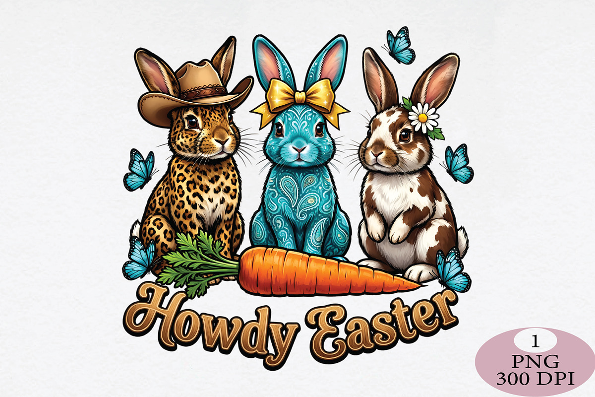 Howdy Easter Bunny PNG, an Illustration by Daily.Designs (Photo 1 of 5)