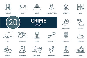 Crime Set. Creative Icons: Prisoner