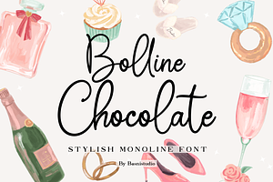 Bolline Chocolate Monoline Font