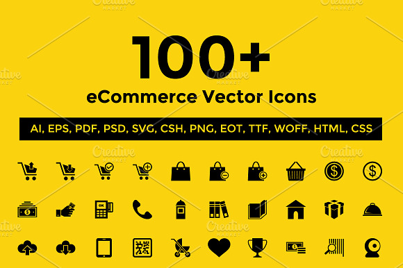 100 Ecommerce Vector Icons Pack
