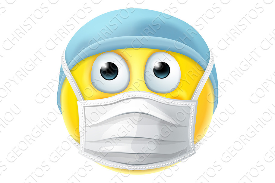 Emoticon Emoji PPE Doctor Nurse, a Healthcare Illustration by Christos ...