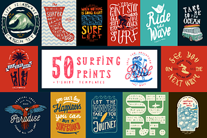 More Than 50 Surfing Prints Set