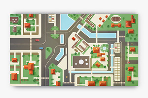 Town Top View Illustration