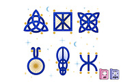 Flat Wiccan Symbols Illustration, a Solid Icon by MISS CHATZ (Thumbnail 1 of 3)