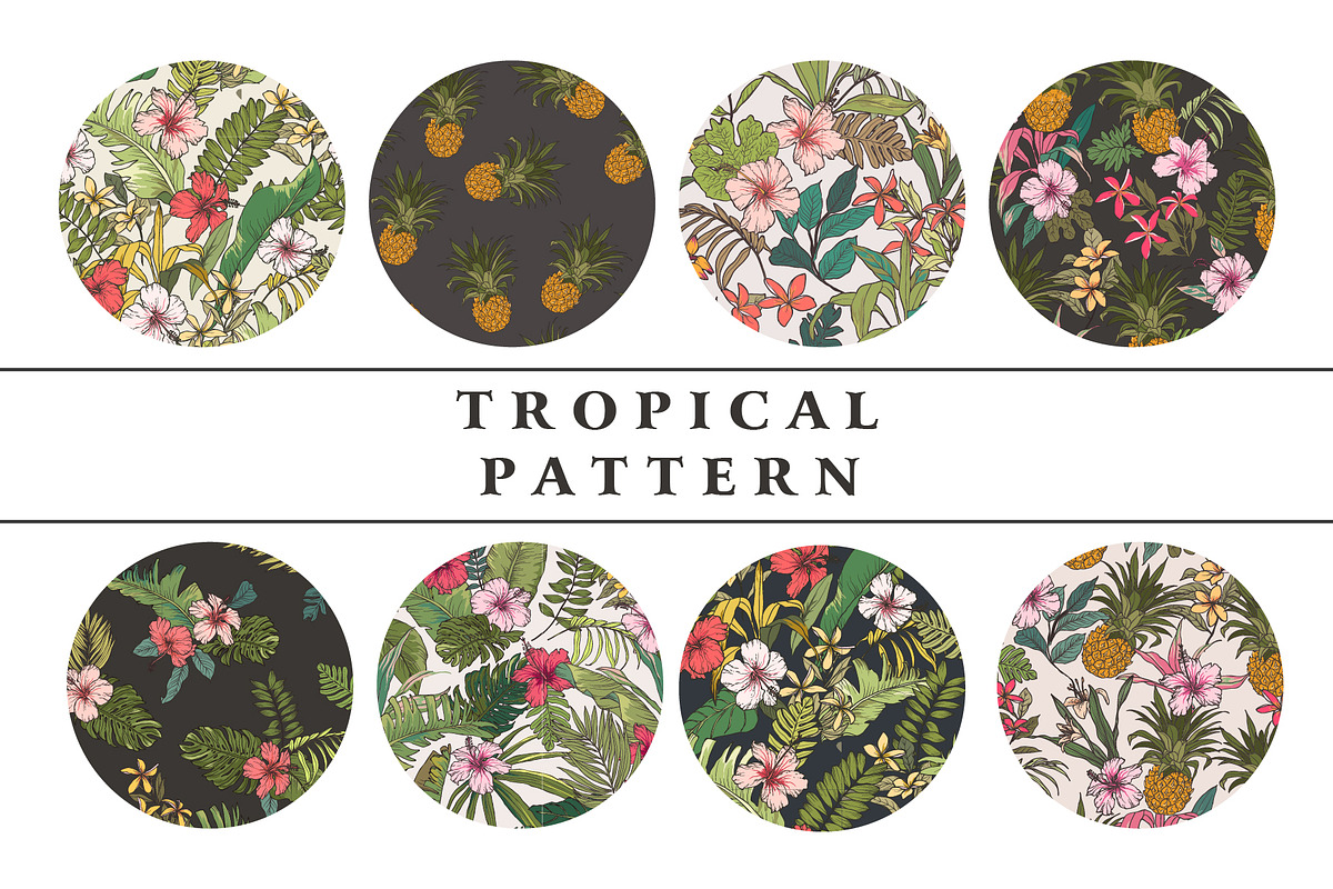 Tropical flower pattern, a Pattern Graphic by Graphic Box (Photo 7 of 8)