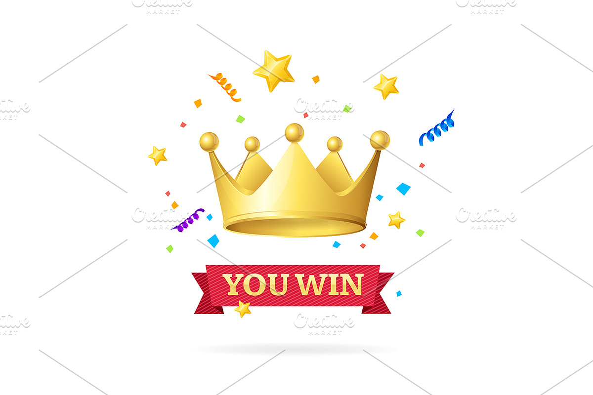 You Win Success Concept., an Illustration by Vector and Templates