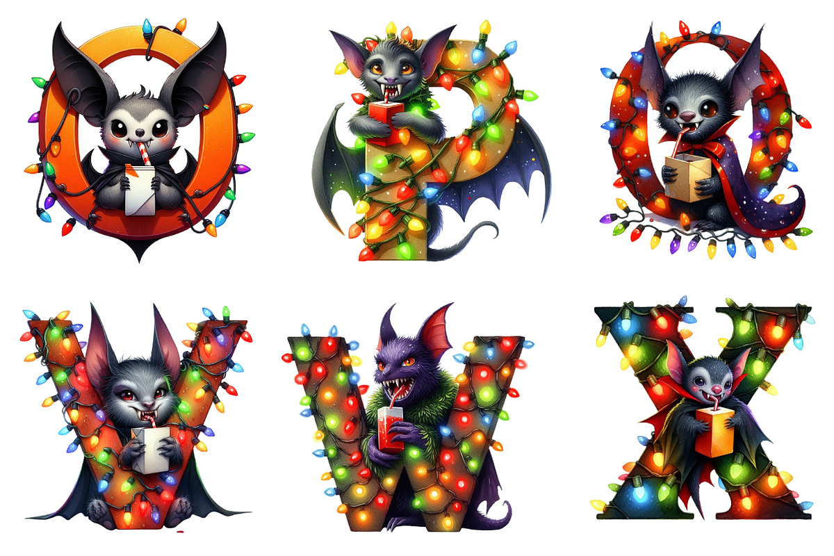 Christmas Lights Alphabet Sublimatio, an Illustration by DreamArtGraphic (Photo 2 of 5)