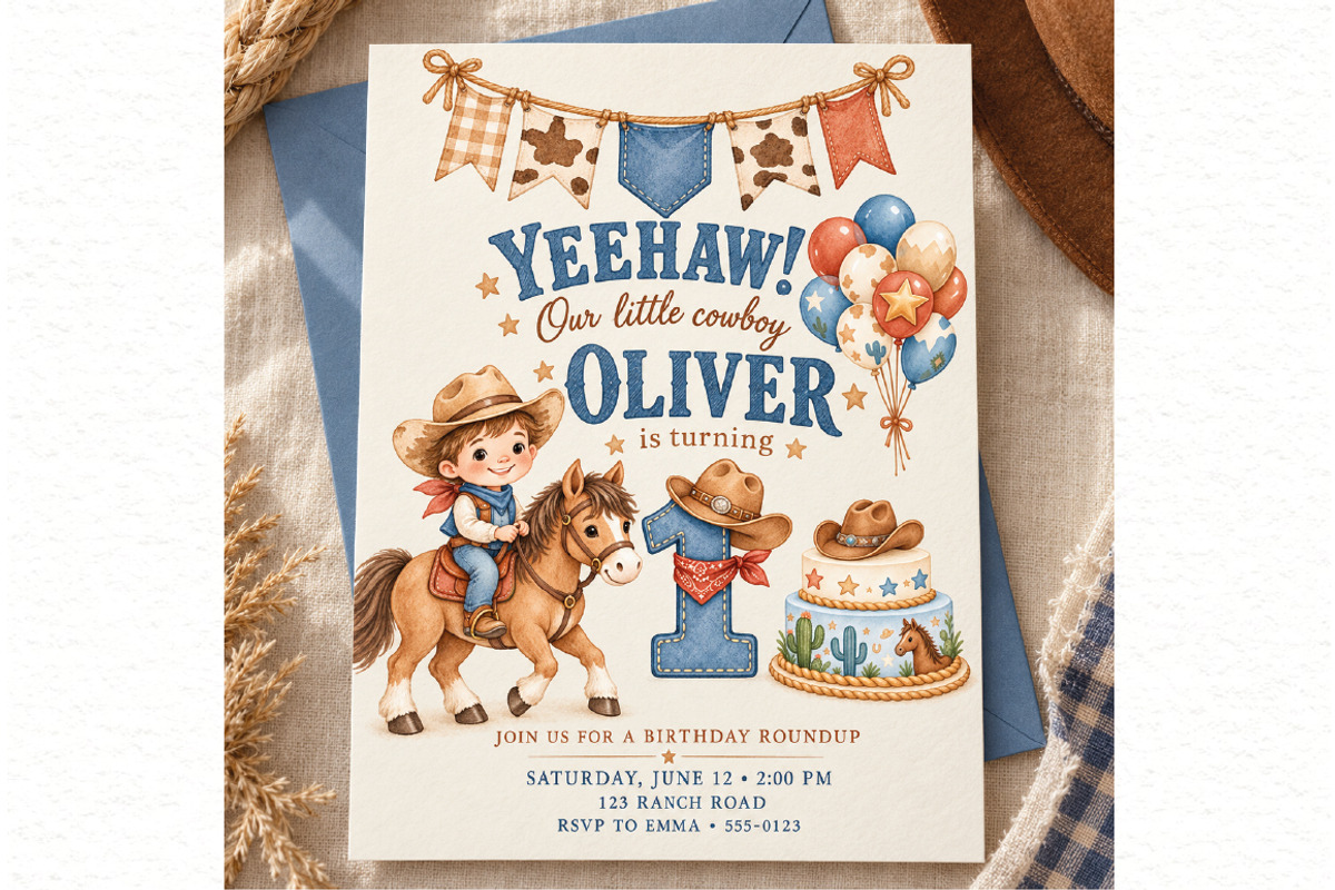 Little Cowboy Clipart Bundle, a Person Illustration by Villa 11 Estudio (Photo 6 of 8)