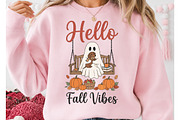 Hello Fall Vibes Ghost PNG, an Object Illustration by DreamCafeArt (Thumbnail 2 of 7)