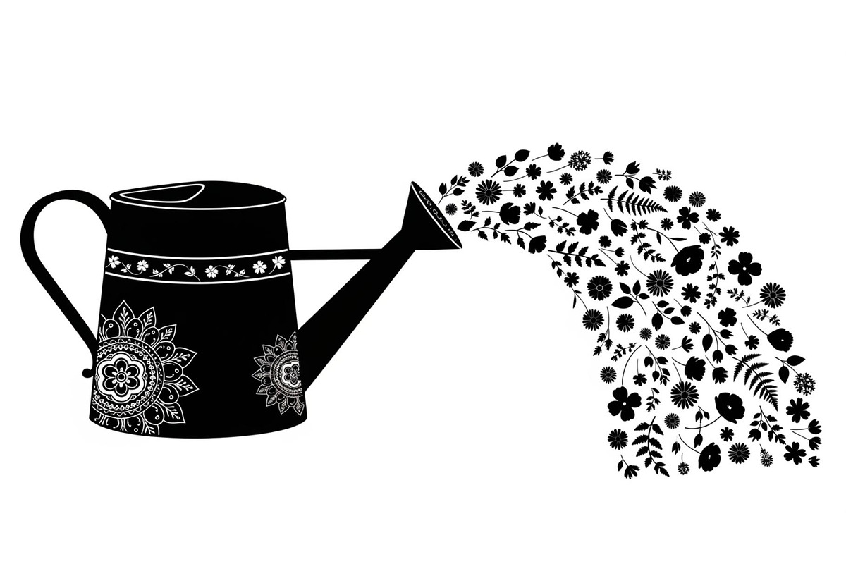 Floral Watering Can Design Bundle, an Illustration by Gaye Art (Photo 11 of 31)
