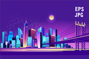 abstract neon city
