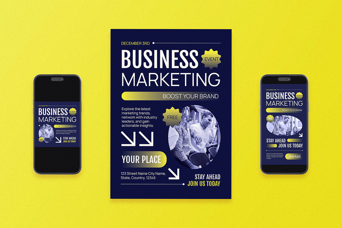 Business Marketing Event Flyer Set, a Flyer Template by Aiyari Graphic (Photo 1 of 3)