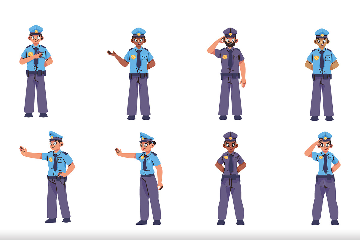 Police Officers Character Set