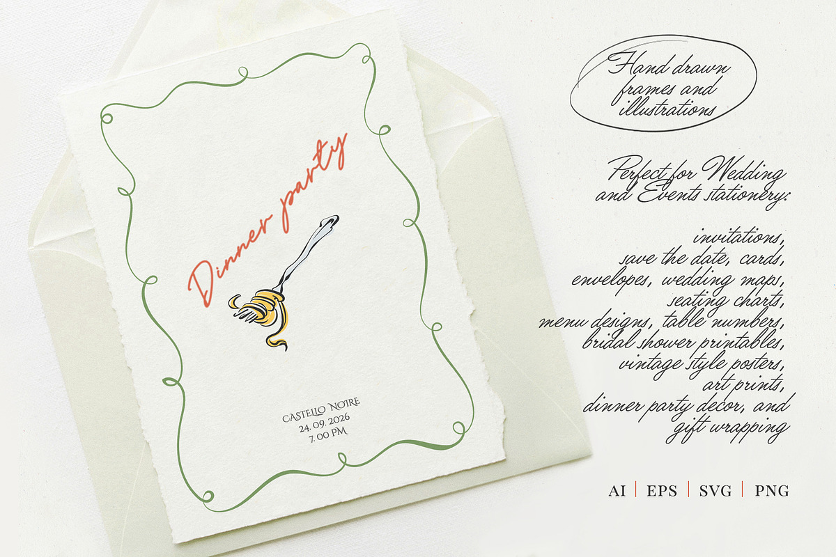 Whimsical Frames Hand Drawn Line Art, a Decorative Illustration by Berentine.art (Photo 12 of 14)