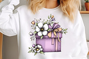 Watercolor Floral Gift Box Clipart, an Illustration by GatewayDesign (Thumbnail 3 of 3)