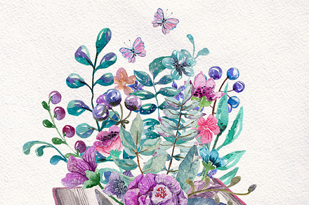 Flowers and books