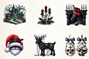 Gothic Christmas Sublimation Clipart