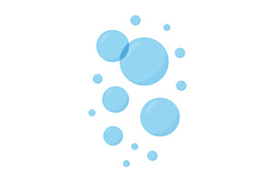 Light blue glossy soap bubbles, an Illustration by GraphiShop