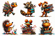 Whimsical Back to School Animals, a Seasonal Illustration by Designworld (Thumbnail 2 of 10)