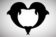 Two Dolphins in a Heart Shape, an Animal Illustration by Ghagra (Thumbnail 1 of 4)