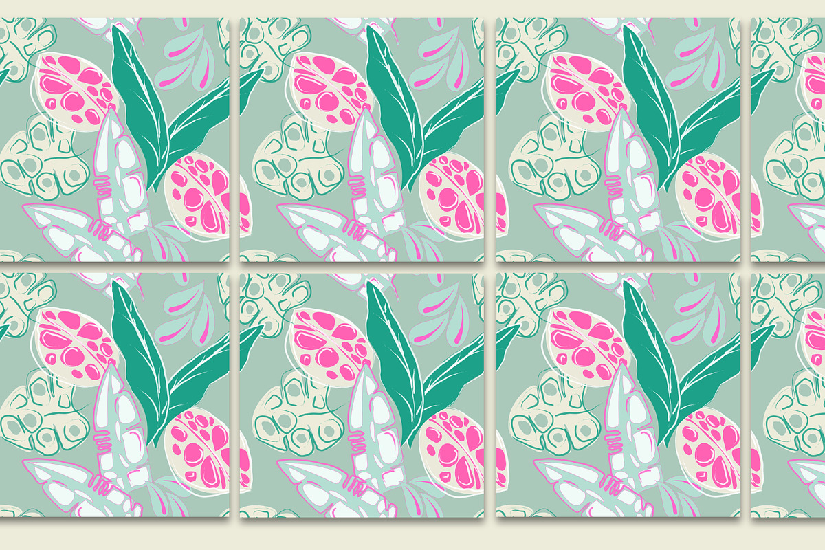 Cartoon jungle monstera leaves, a Pattern Graphic by Cotton Melon pattern Shop (Photo 2 of 6)