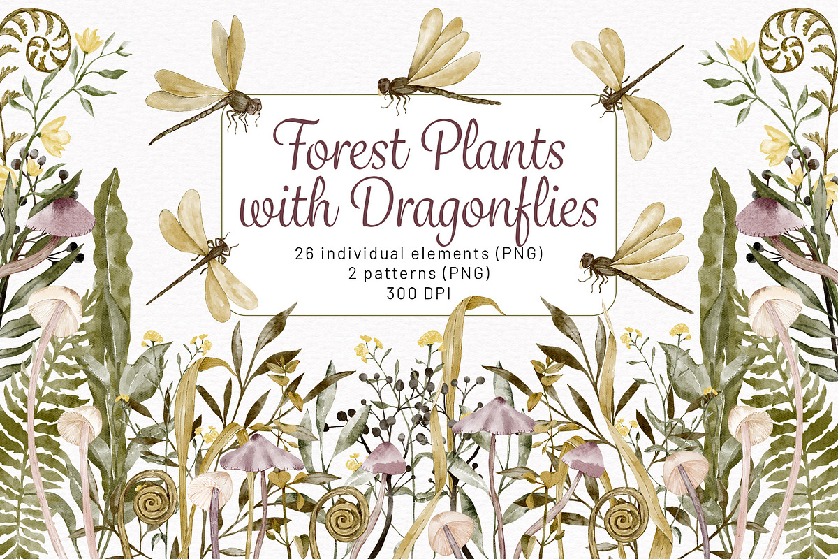 Forest Watercolor Clipart Pattern, a Texture Illustration by PawGraphic (Photo 1 of 11)