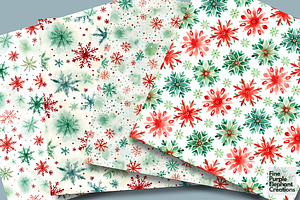 Christmas Watercolor Snowflakes