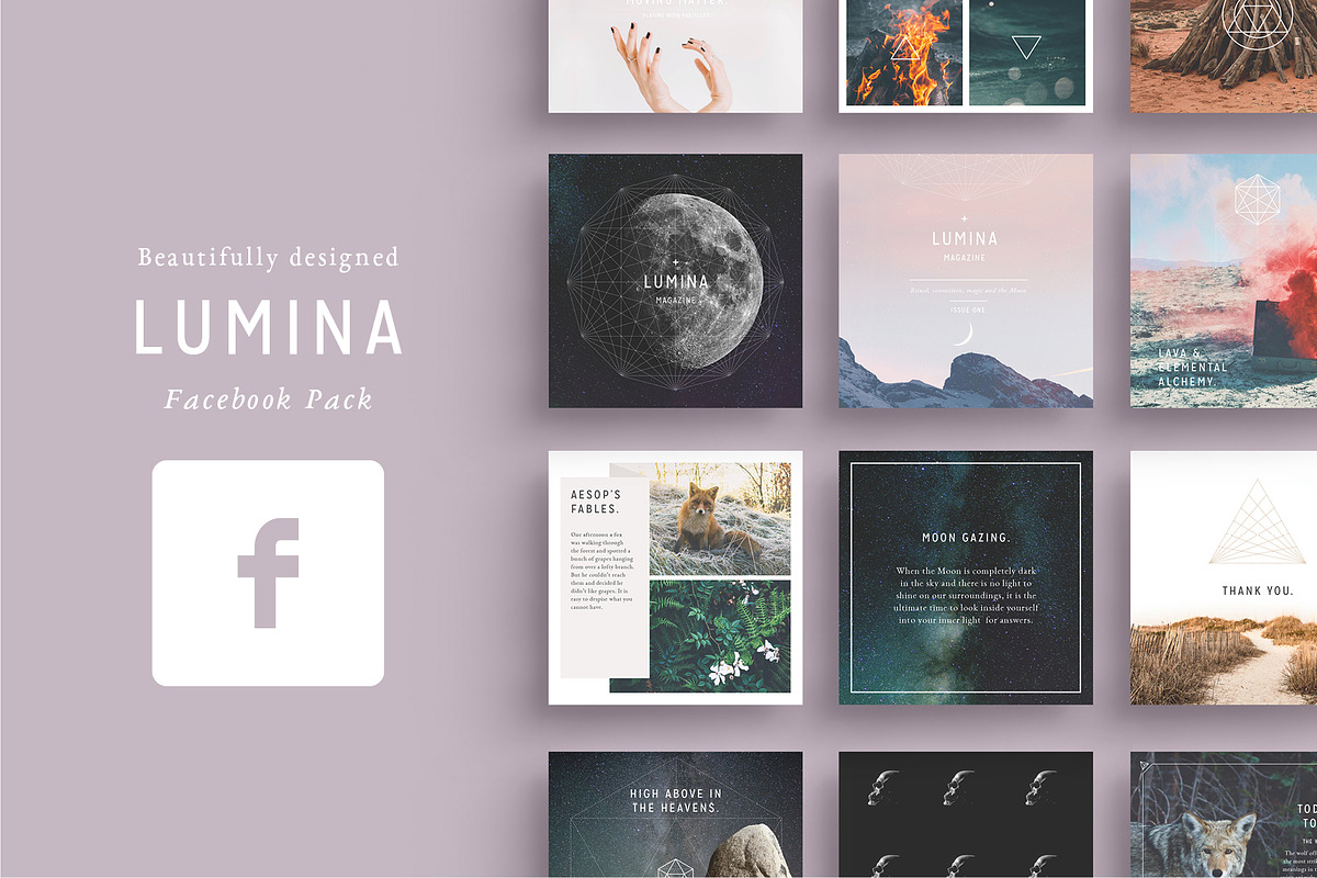 LUMINA Facebook Pack, a Social Media Template by 46&2 Collective (Photo 1 of 8)