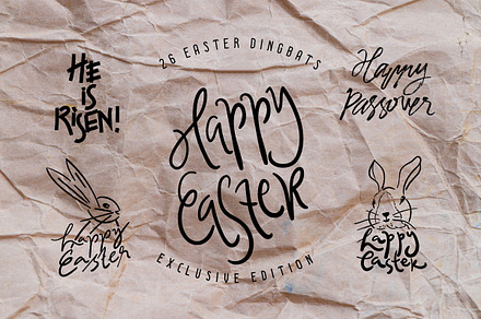 Happy Easter Dingbats, a Symbol Font by Heroglyphs Studio