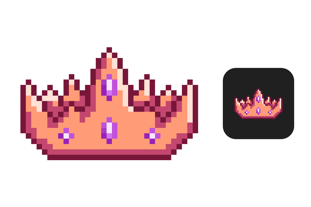 6x Pixel Crown Sub Badges/Emotes, an Illustration by Custom Fonts & Patterns (Photo 3 of 8)