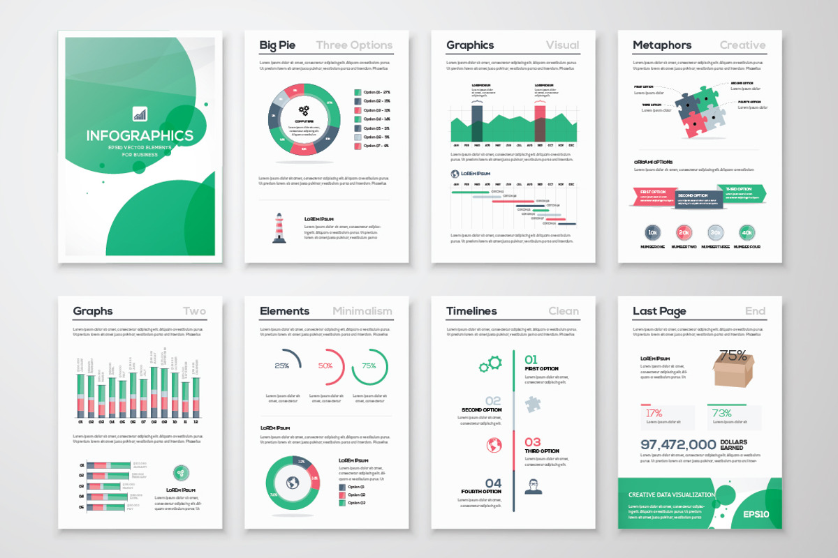 Infographic Brochure Elements 11, a Work Illustration by Infographic Template Shop