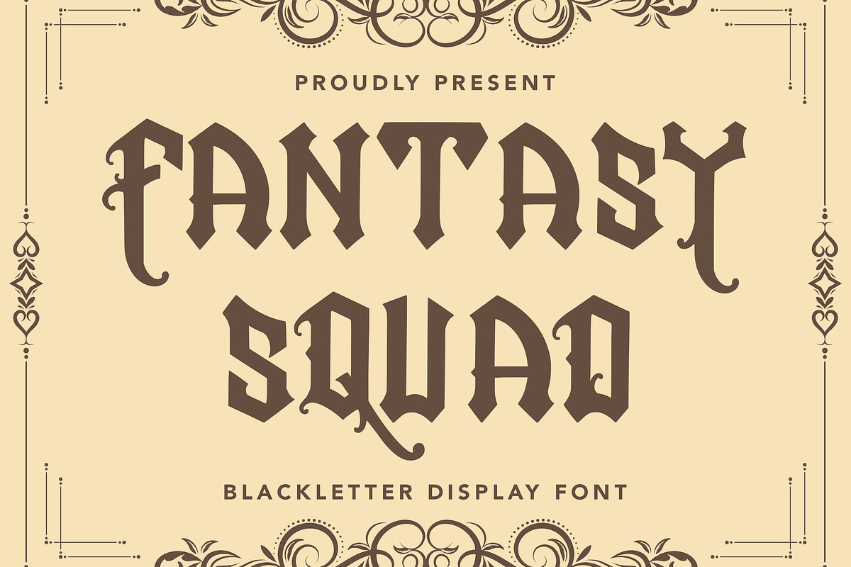 FantasySquad - Blackletter Font, a Symbol Font by AQR Studio (Photo 1 of 10)