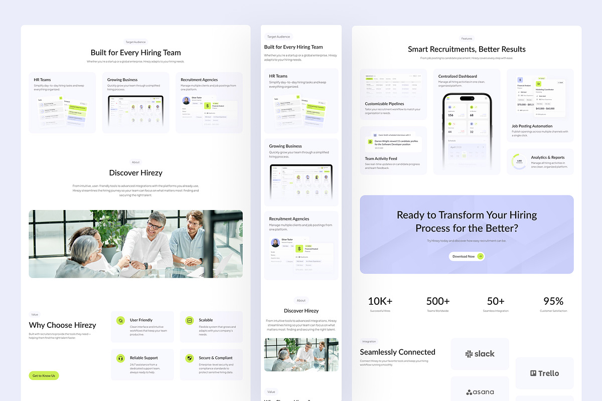 Recruitment SaaS Landing Page, an UI Kit Template by peterdraw (Photo 2 of 3)
