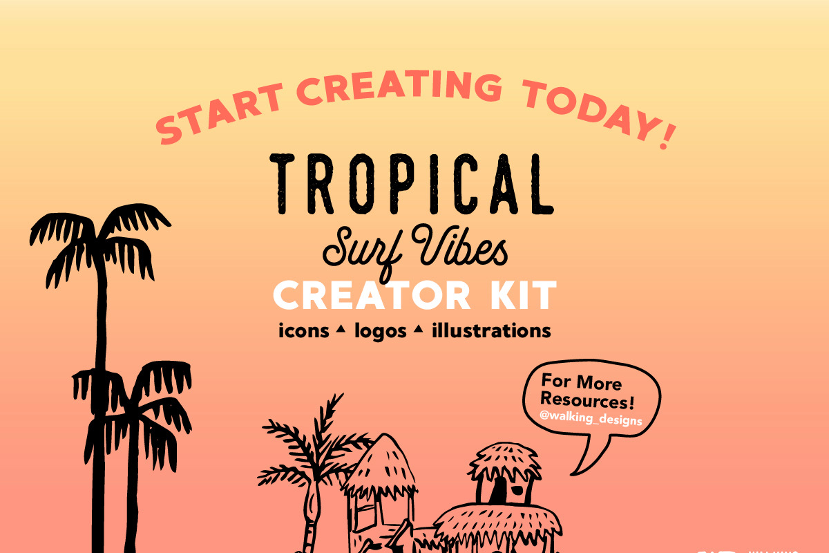 Tropical Surf Vibes-Procreate Stamps, an Icon by Walking_Designs (Photo 7 of 7)