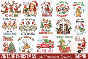 Vintage Christmas Sublimation Quotes, an Illustration by Designworld