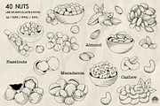Nuts Line Art + Procreate, a Food Illustration by Skliarova (Thumbnail 3 of 3)