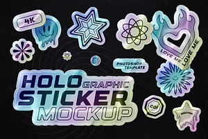 Holographic Sticker Mockup