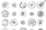 Set of abstract hud elements, an Outline Icon by VectorShop (Thumbnail 1 of 3)