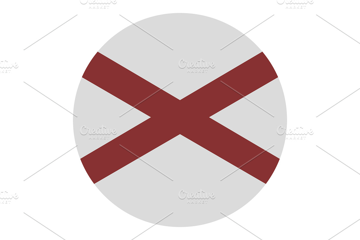 Alabama round flag, an Illustration by Mark1987