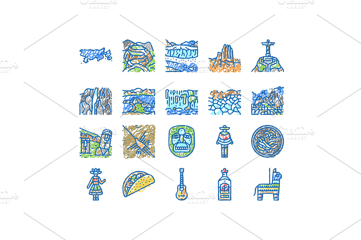 South America Scape And Tradition, an Object Illustration by pikepicture