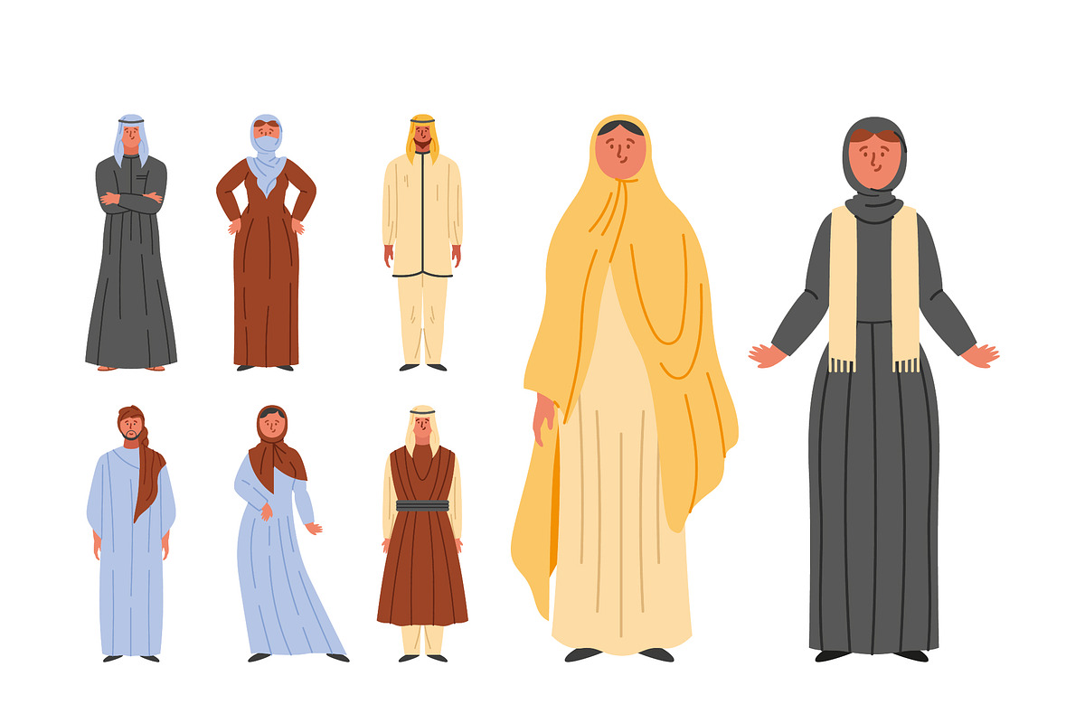 People Bedouins Illustration Set
