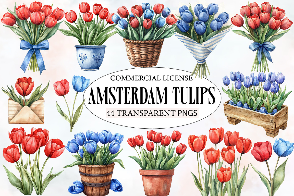 Amsterdam Summer Tulips Clipart, an Illustration by Designworld (Photo 1 of 6)