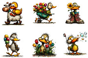 Cute spring duck clipart, an Illustration by CreationArt (Thumbnail 4 of 7)