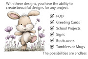 Whimsical Bunny Clipart, an Illustration by Pixels.Craft (Thumbnail 3 of 5)