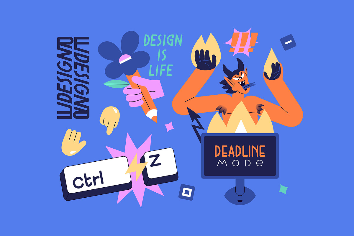 Graphic & web design stickers set, a Decorative Illustration by PaperTrident (Photo 4 of 4)