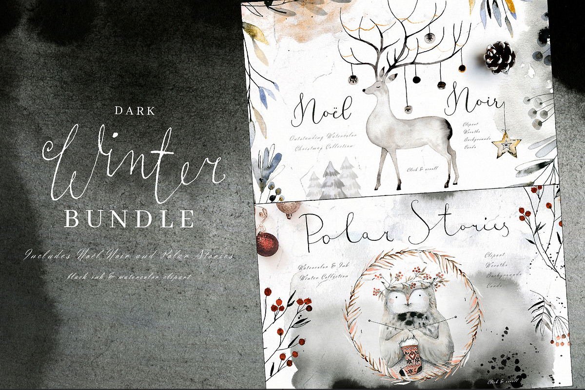 Dark Winter Bundle, an Illustration by Bibela (Photo 1 of 14)