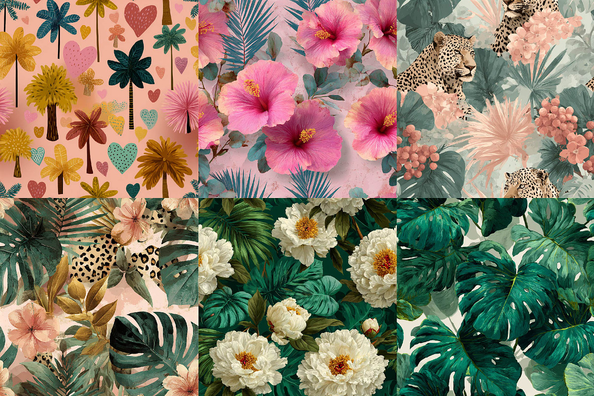 Summer Palm Club Seamless Patterns, an Illustration by DreamPrint404 (Photo 4 of 6)