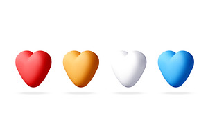 Set of 3D colorful heart shapes., an Object Illustration by Abscent