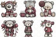 Quirky Christmas Teddy Bear Clipart, an Illustration by Black Bird Studio (Thumbnail 6 of 6)
