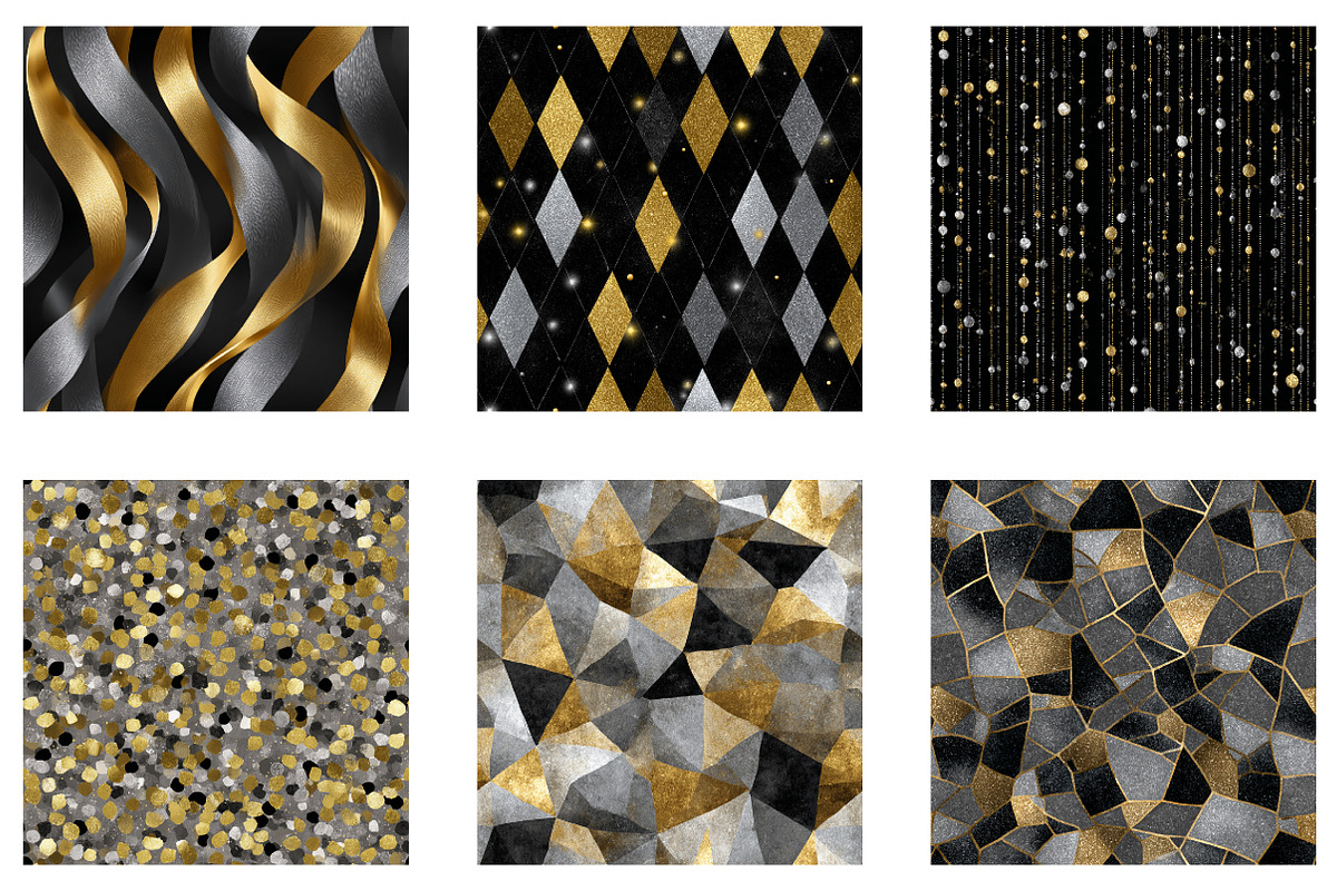 Silver and Gold Glitter Pattern, a Pattern Graphic by CreationArt (Photo 4 of 7)
